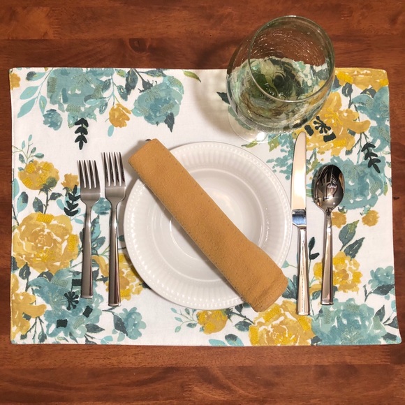 Envogue Other - Envogue Placemats Floral Teal & Gold